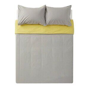 Bluebellgray Cotton Sateen 3-Piece Duvet Cover Set Color Grey Queen Size